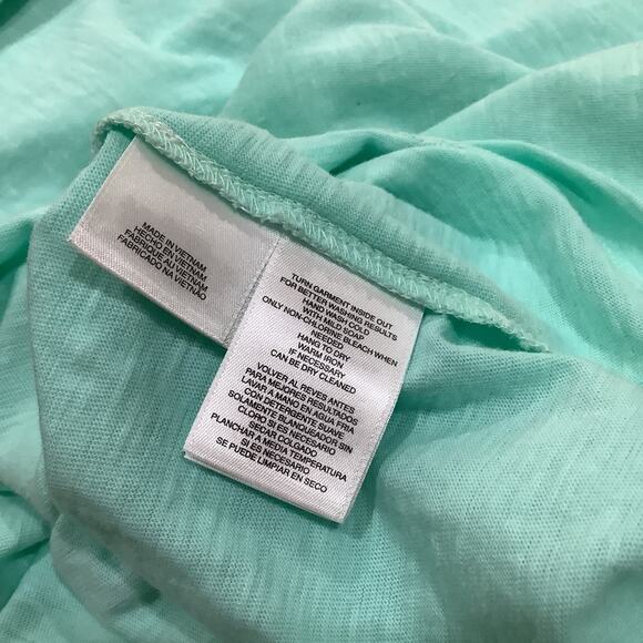 Jones New York Signature Woman Knit Crochet Peekaboo Casual T Shirt Top Mint - Picture 14 of 14